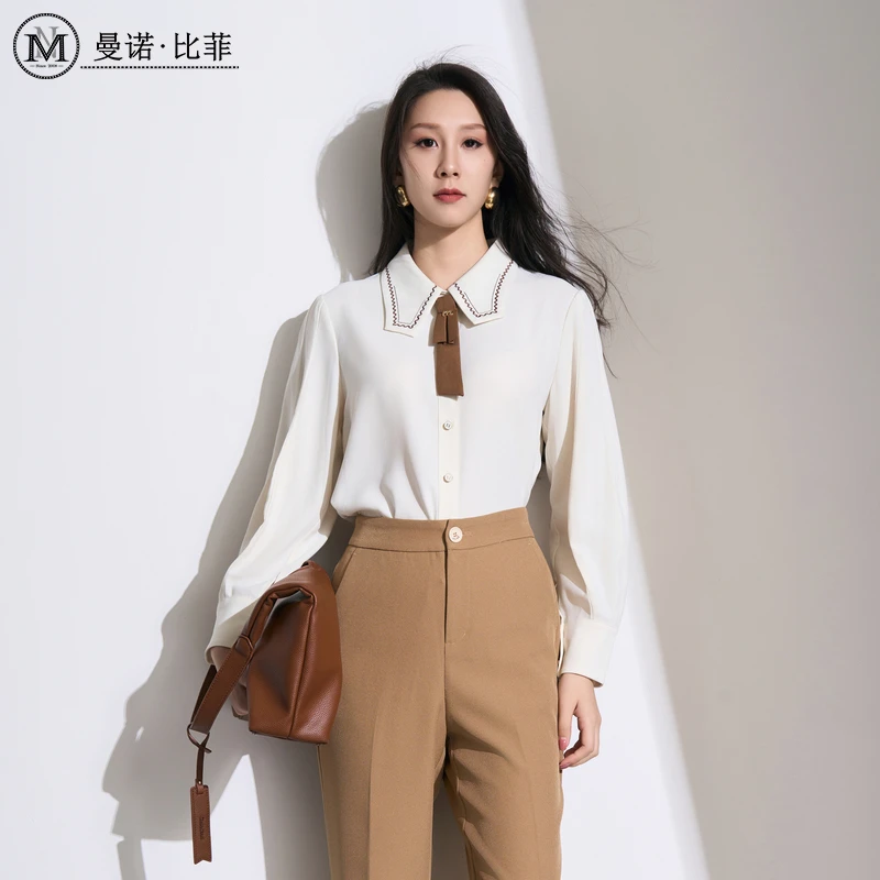 复古设计感长袖衬衫MEES134102