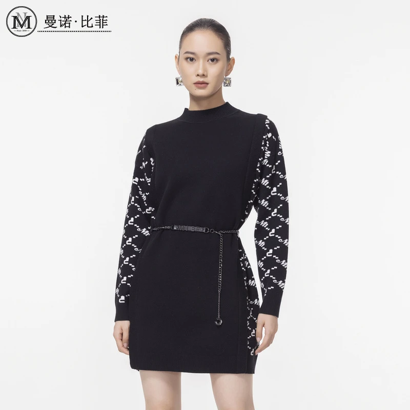 【女乔专属】复古设计感毛织连衣裙MEOL143068