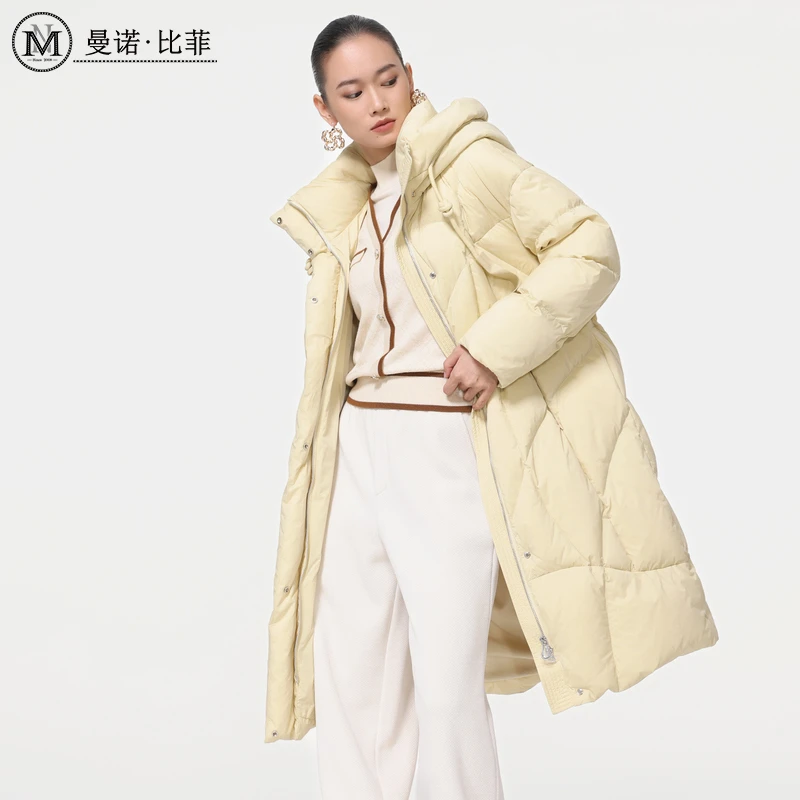 【小余专属】曼诺比菲设计感长款羽绒服MEDI144086