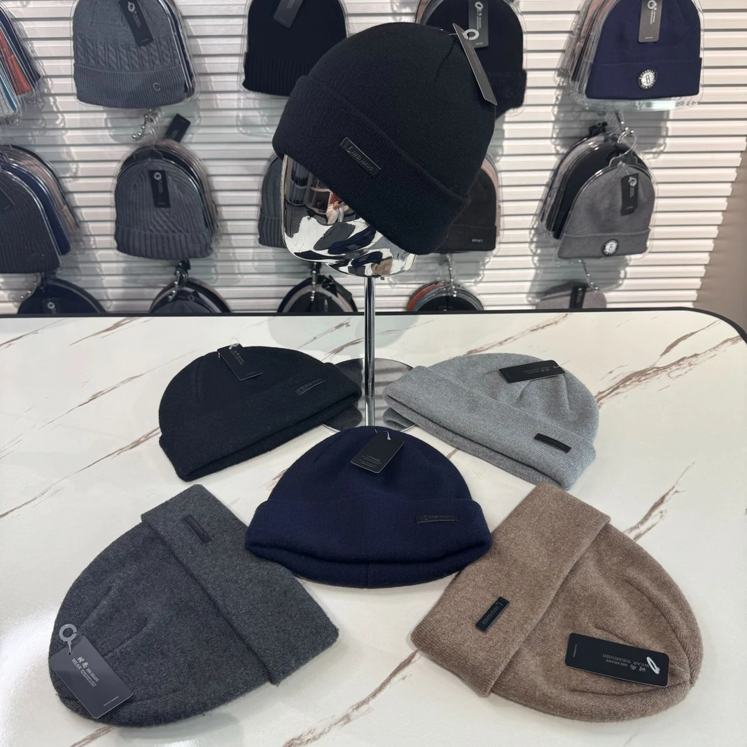 冬季男士百搭毛线帽子大头围双层针织包头冷帽加厚保暖护耳针织帽