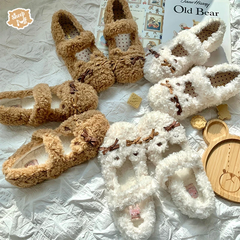 【布布小熊】绵羊泡芙原创Lolita鞋毛绒可爱保暖秋冬室内单鞋