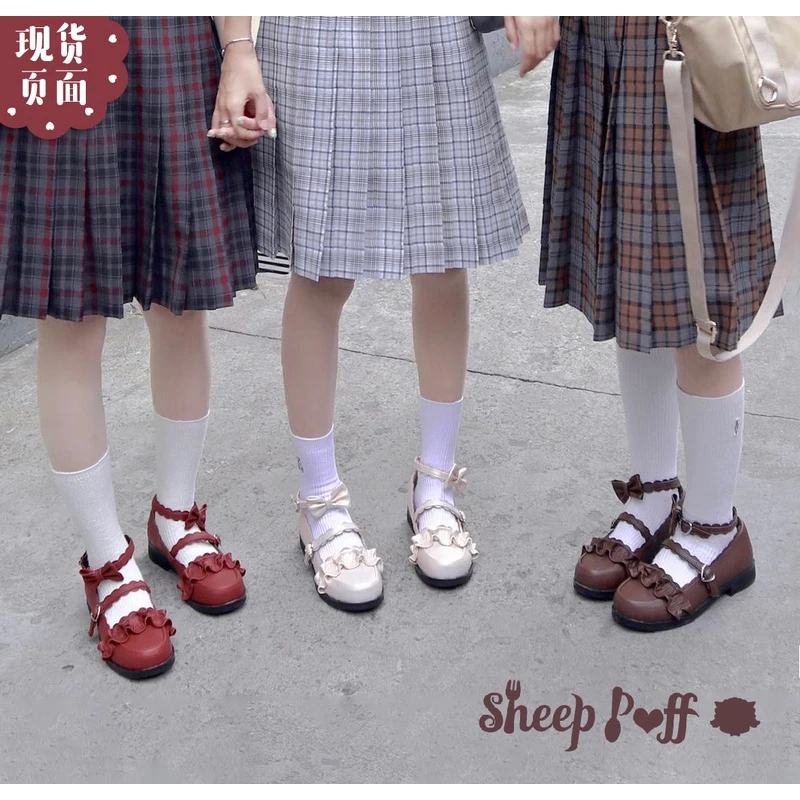 【升级版绵羊泡芙梅露露】原创Lolita鞋少女感日系花边单鞋女