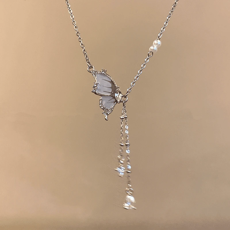 合金项链 半只蝴蝶素款仙气流苏风时尚百搭锁骨链清冷风轻奢百搭~