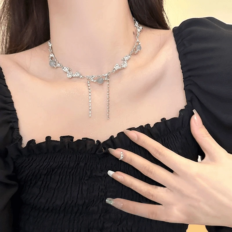 合金项链 灿烂花海锁骨链女夏季甜酷精致配饰百搭气质轻奢小众256