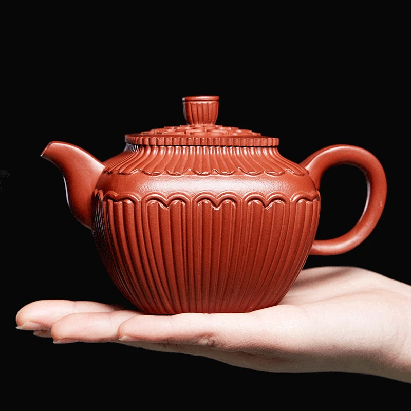 宜兴紫砂壶手工功夫茶具泡茶壶方囊锦囊壶原矿大红袍收藏茶