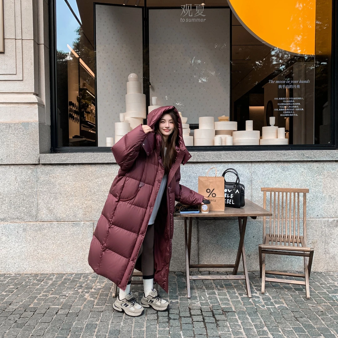 【米叨叨】95白鸭绒羽绒服中长款时尚双穿羽绒服女Y24021