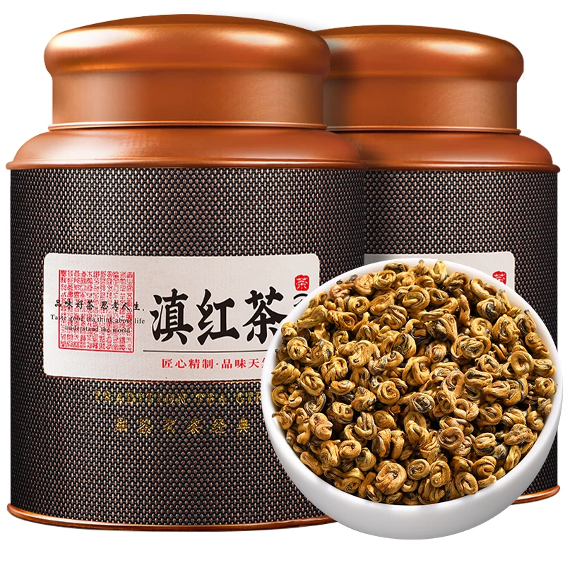 滇红金螺茶叶2025新茶特级正品云南凤庆古树红茶浓香蜜香罐装500g