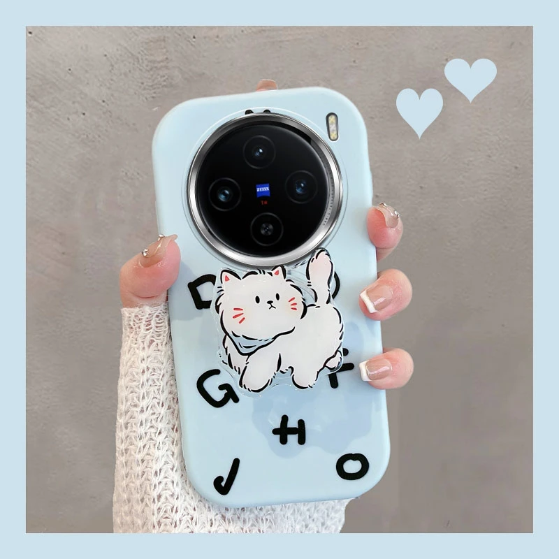 vivoX100手机壳x100pro新款x100spro女款可爱x100s猫咪带支架软壳