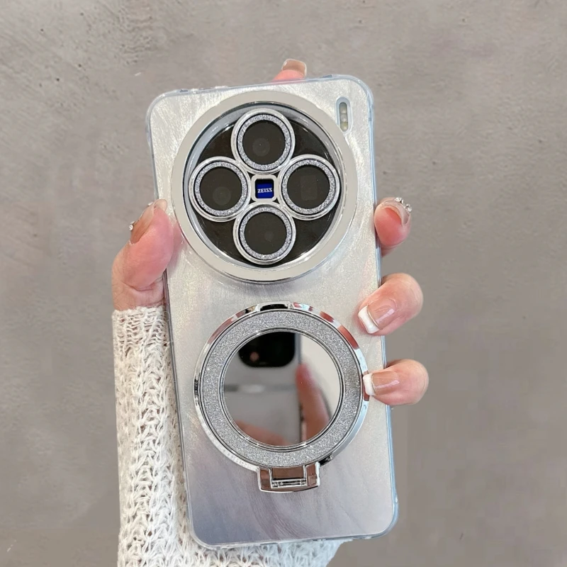 适用vivox200手机壳pro新款女promini带支架镜子x200s高级感ultra