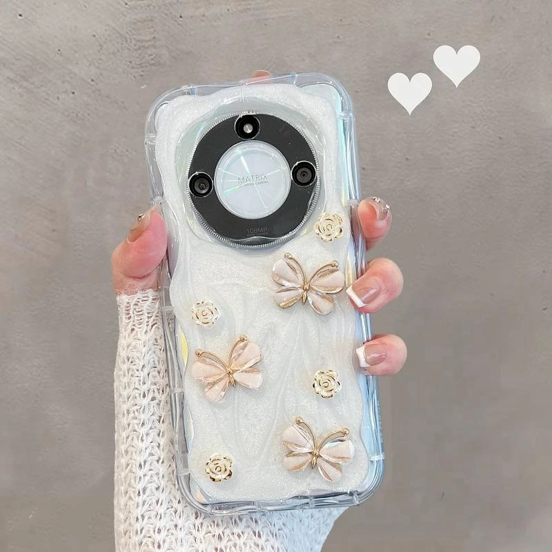 适用华为荣耀x50手机壳新款x50gt立体蝴蝶x50pro全包防摔创意女款