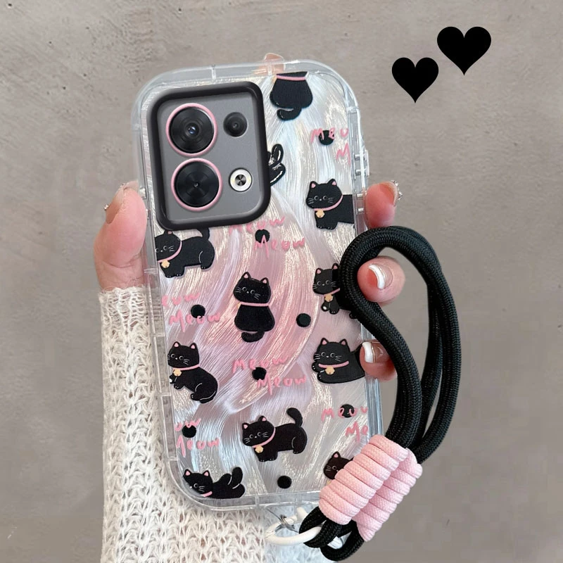 适用opporeno8手机壳8pro新款8pro+女pgbm10可爱猫咪全包防摔ins