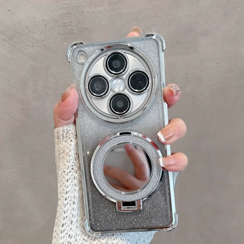 适用oppofindx8手机壳x8pro四角防摔pkb110带支架镜子新款女简约