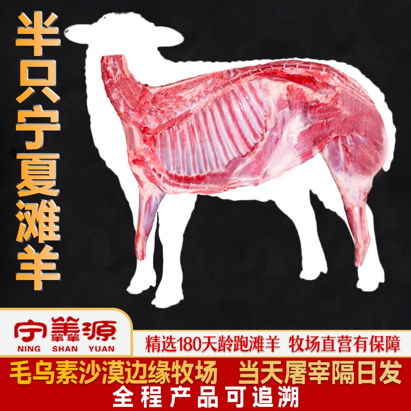 宁羴源X宁夏滩羊肉-半只羊-8斤10斤新鲜羔羊精修牧场直发生鲜空运