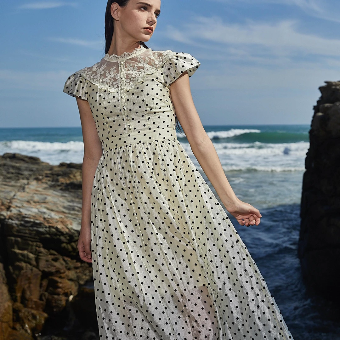 【林一专属】SEEVIA席薇亚夏季波点法式女装连衣裙82226118