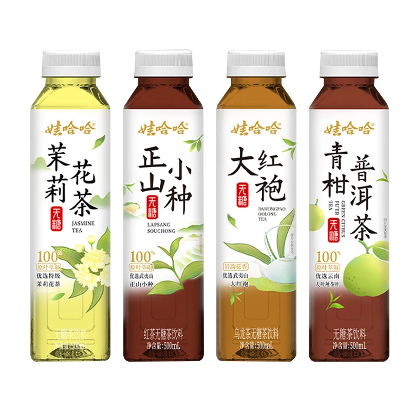 娃哈哈乌龙茶500ml4瓶娃哈哈大红袍乌龙茶甄选无糖茶饮料茉莉花茶