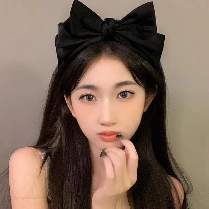 非金属发饰 黑色蝴蝶结头箍女高级感洗脸发带简约百搭发箍6272-17