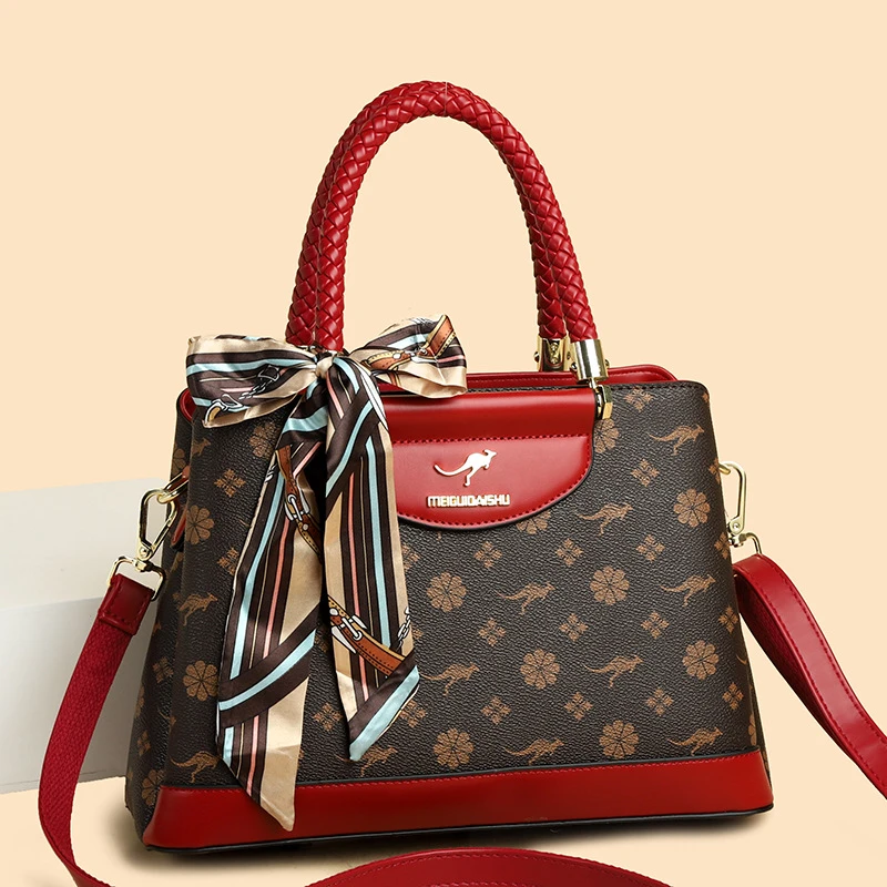 芭藜袋鼠真皮女包2025新款中年妈妈皮包女士轻奢高级感爆款手提包