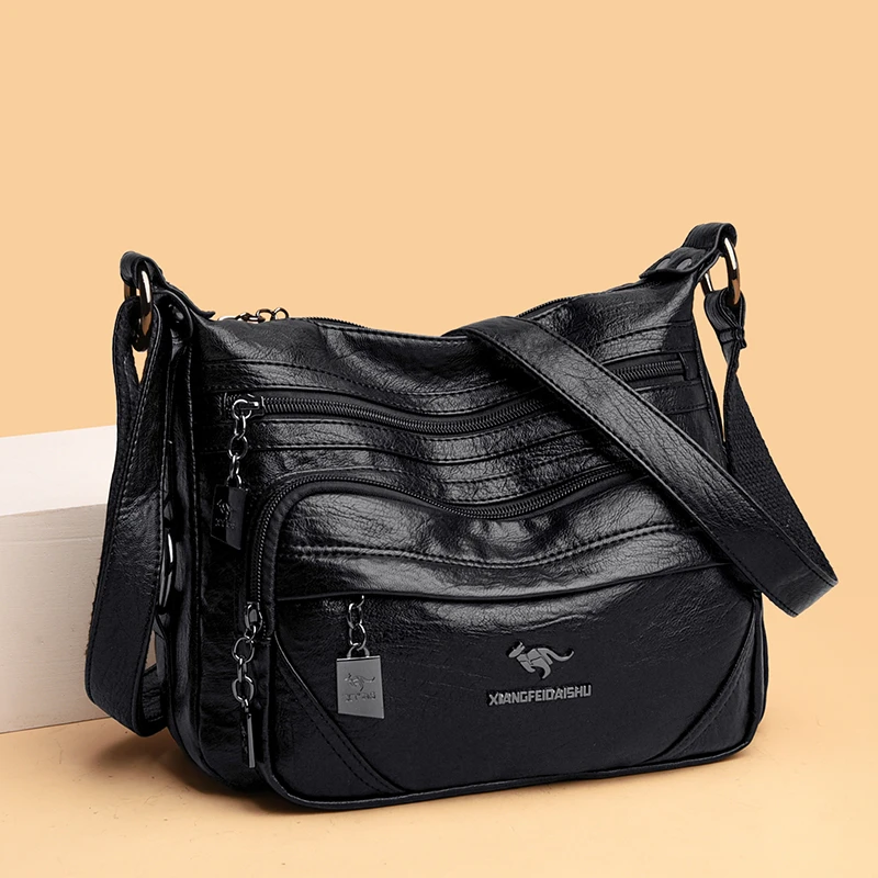 芭藜袋鼠真皮斜挎包2025新款中年妈妈包单肩包女士软包大容量小包