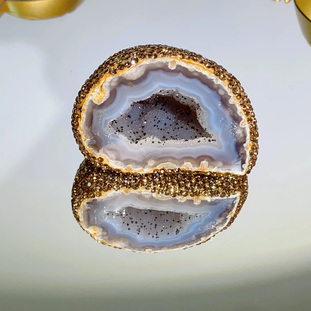 铜合金合成锆石吊坠 TTSD 开口笑金色手工镶嵌个性吊坠摆件6094