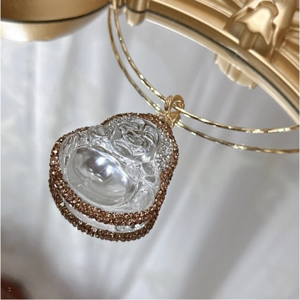 铜合金合成锆石吊坠 TT SHL白色SJ笑佛吊坠277