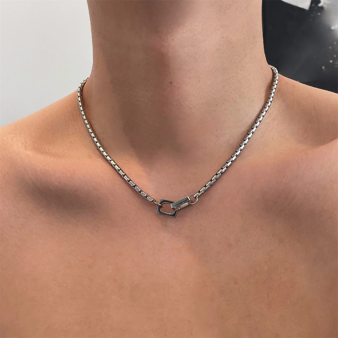 钛钢项链 小众设计感自留款洗澡可戴冷淡风男款女生锁骨链毛衣链