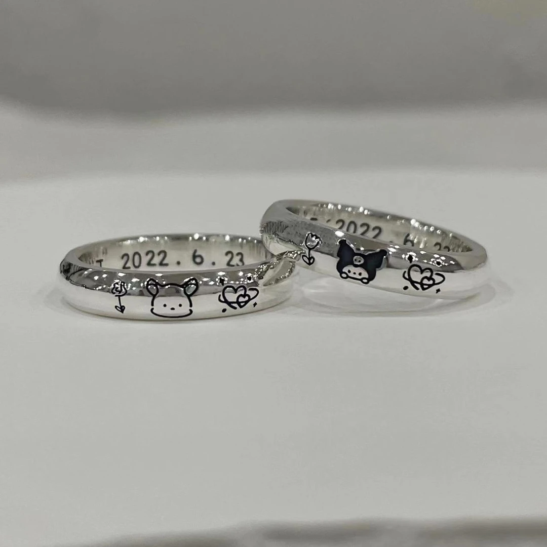 合金戒指 可爱三丽鸥库洛米戒指环甜美情侣个性礼物新款可调节ins