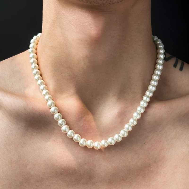 钛钢仿珍珠项链  轻奢小众女复古高级设计感气质颈链锁骨链简约