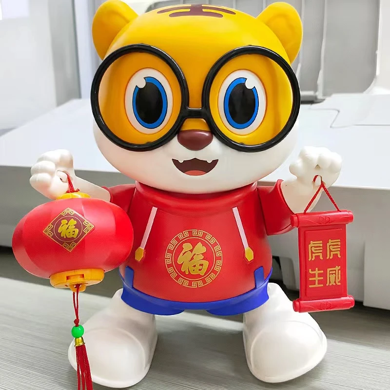 跳舞唱歌小老虎贺岁虎婴儿益智训练抬头学爬灯光儿童玩具礼物