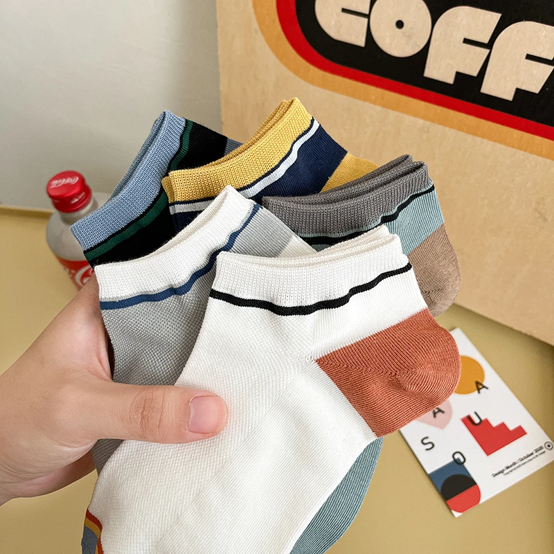 袜子男士短袜男棉袜春夏款运动吸汗男生夏季短筒男袜船袜百搭吸汗