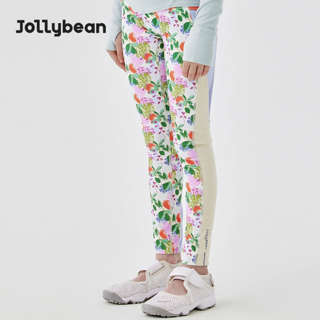 Jollybean丨印花瑜伽打底裤女大童秋装儿童女孩运动长裤子 豆快乐