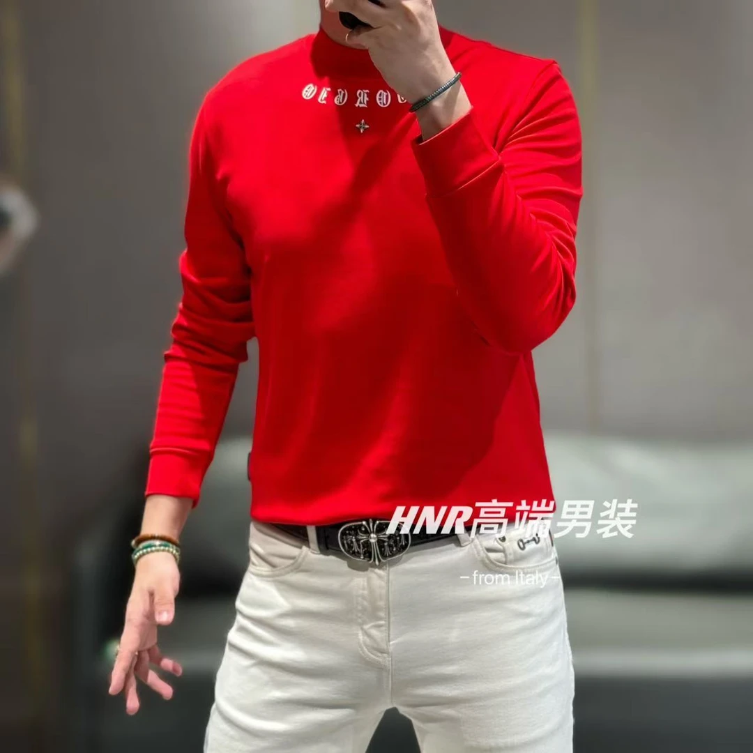 【乔治雷迪尼品牌】2024秋冬新款小众设计字母图案男士T恤25003