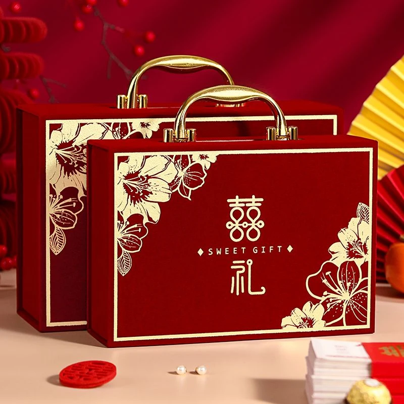 彩礼钱盒子订婚提亲三金彩礼盒结婚专用高级感红包大号钱箱礼金箱