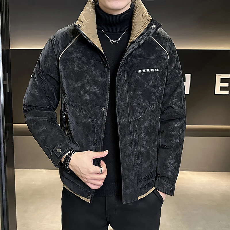 Mandsibil曼德西比利羽绒服男士冬季短款立领轻薄加厚保暖外套袄