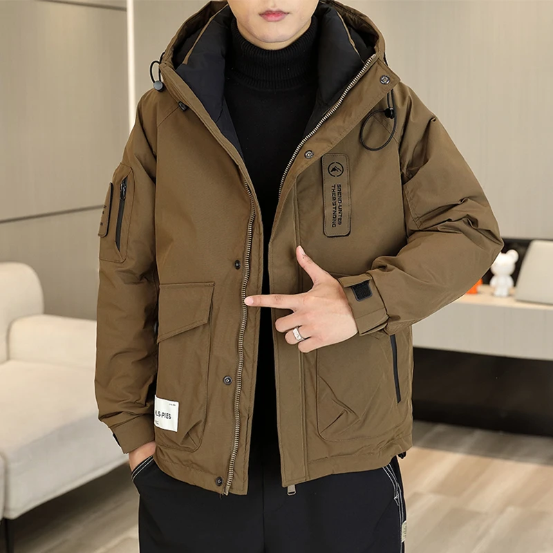 Mandsibil曼德西比利男士羽绒服短款潮牌新款冬季加厚冲锋衣外套