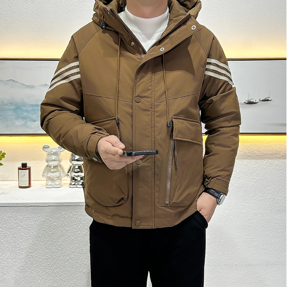 Mandsibil曼德西比利连帽冲锋衣轻薄羽绒服男装工装男士冬季休闲