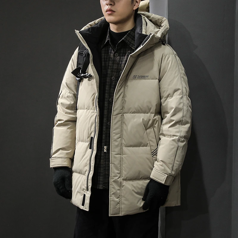 Mandsibil曼德西比利冬季潮牌防寒保暖轻薄鹅绒羽绒服男中长外套