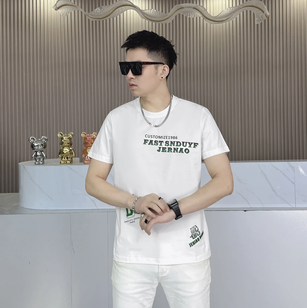 【商都】夏季轻奢欧版时尚休闲多色合体圆领T恤BZ4404