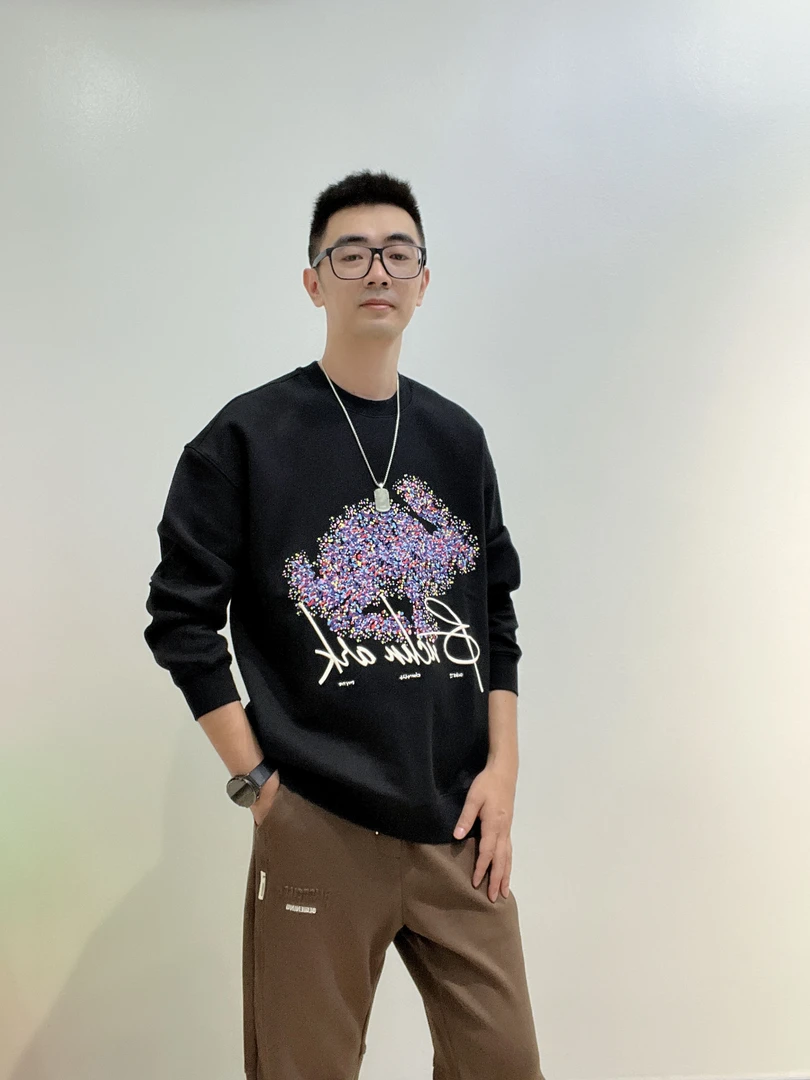【GP】新款秋冬印花刺绣个性小众高级感圆领长袖欧货卫衣A617DS