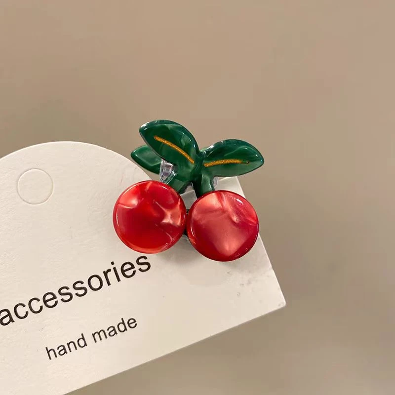 【SY-7165】2.5CM醋酸发1个小樱桃水果小抓夹系列 MM创意亲子发饰