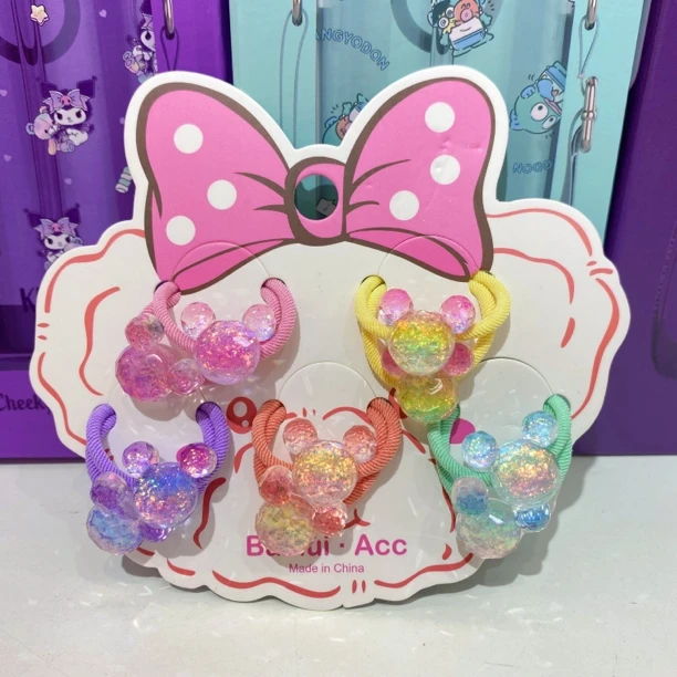 【HM-7852】3-10岁米奇头儿童可爱公主卡通发绳创意亲子发饰