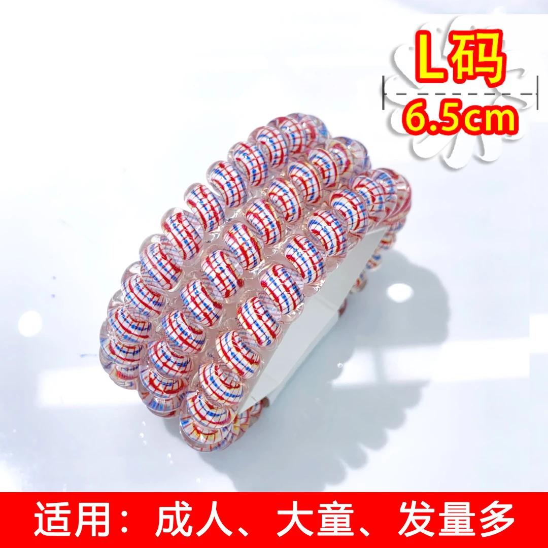 【CT-60111】L码 红蓝格发圈可爱女童儿童配饰发绳发饰