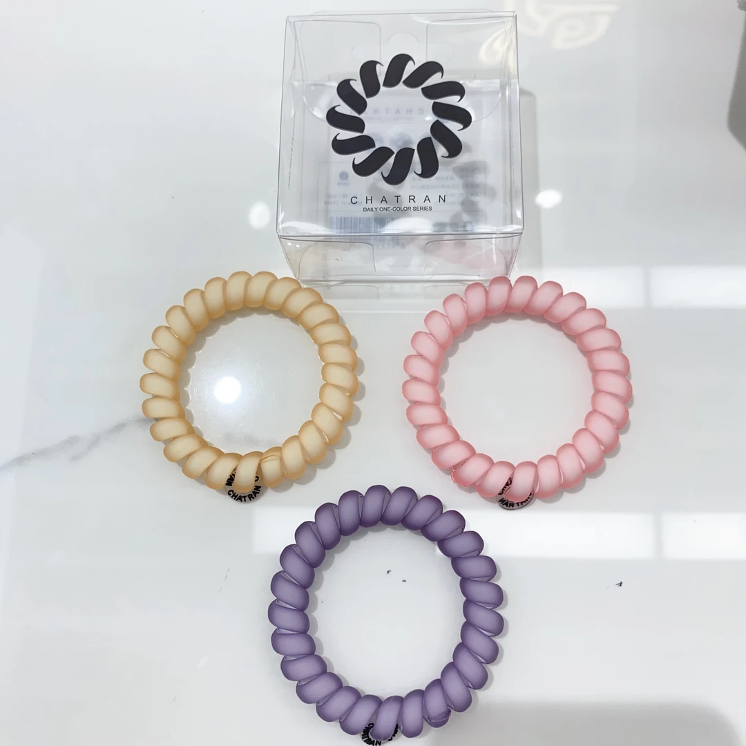 CT-塞浦路斯粉 成人儿童电话线TPU发圈可爱女童儿童配饰发绳发饰