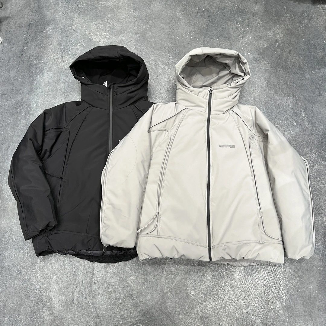 清仓 386结构设计款纯色90白鸭绒连帽羽绒服潮流百搭休闲宽松外套