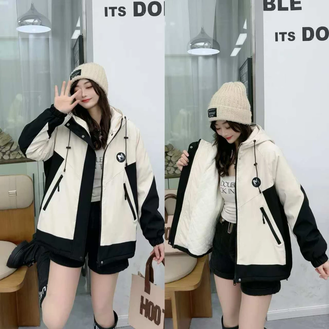 2024新款拼色加厚冬季加绒冲锋衣