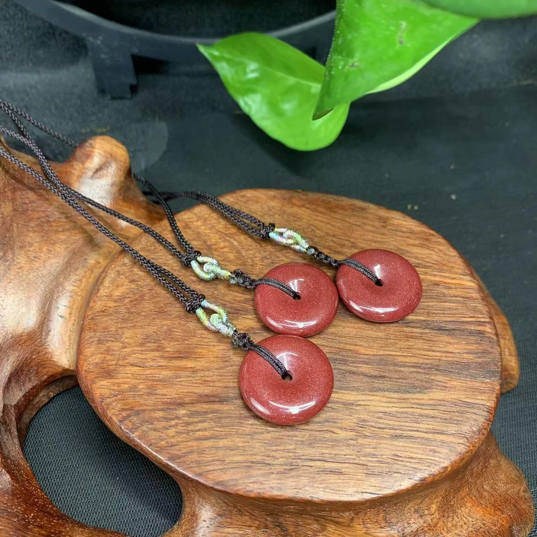 天然辰砂【山东玉石】 231131紫金砂平安扣 顺丰包邮多样性发其一