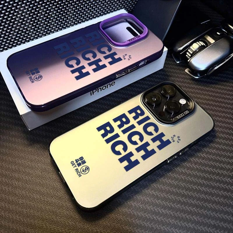 个性字母RICH苹果15/14promax手机壳高级感iPhone13/12全包11防摔