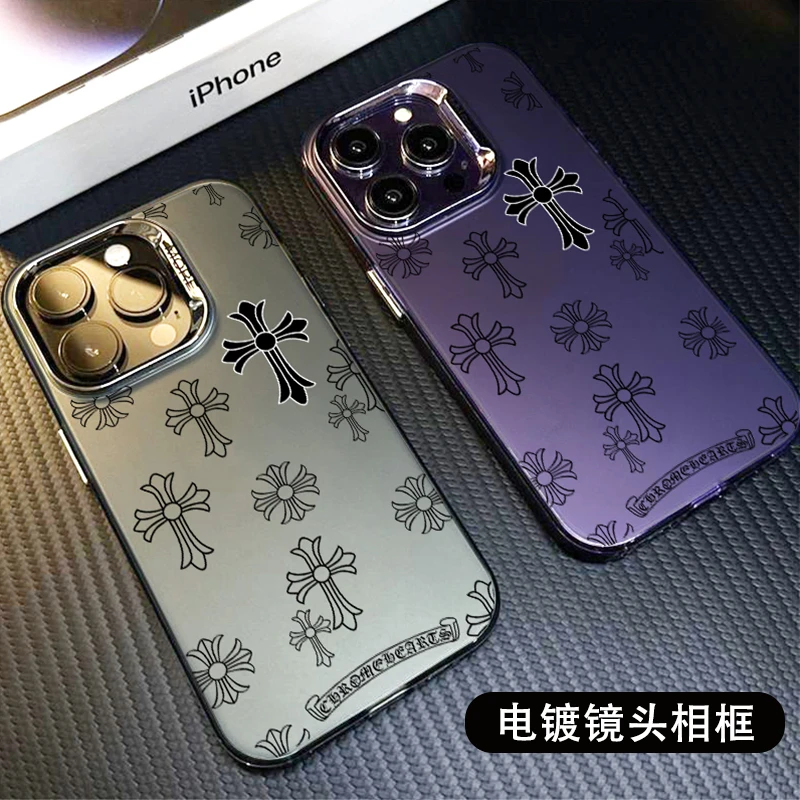 潮流十字架苹果15/14promax手机壳高级感iPhone13/12/11全包防摔