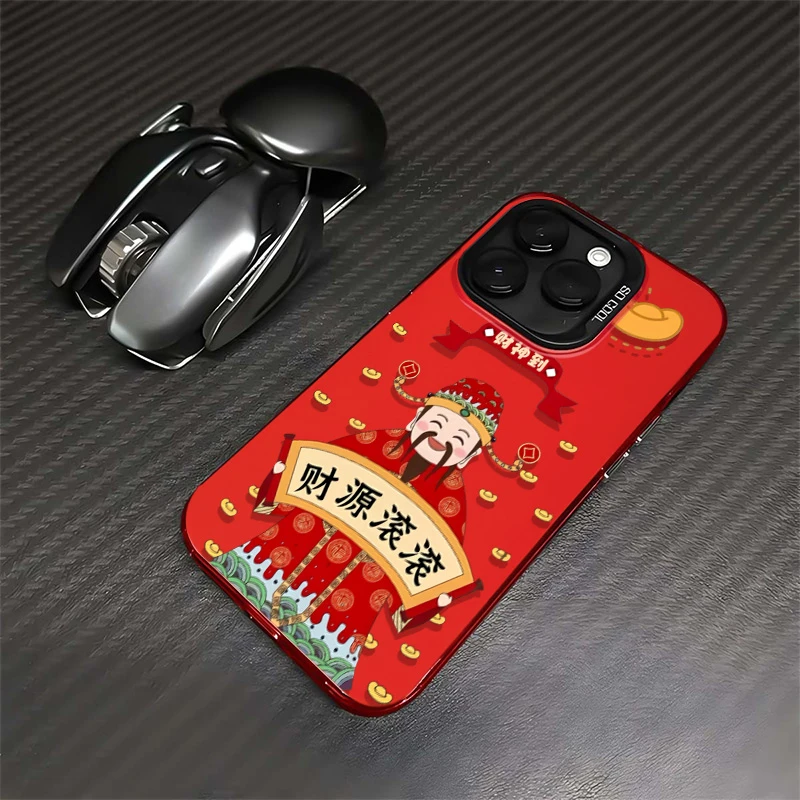 对联财神爷适用15苹果14promax手机壳iPhone13/12/11磨砂7p国风xr
