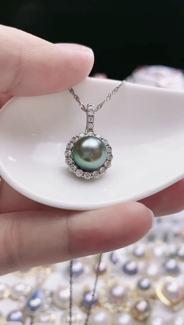 【闪购商品】海水珍珠颈饰银S925镶嵌大溪地珍珠吊坠SY6861