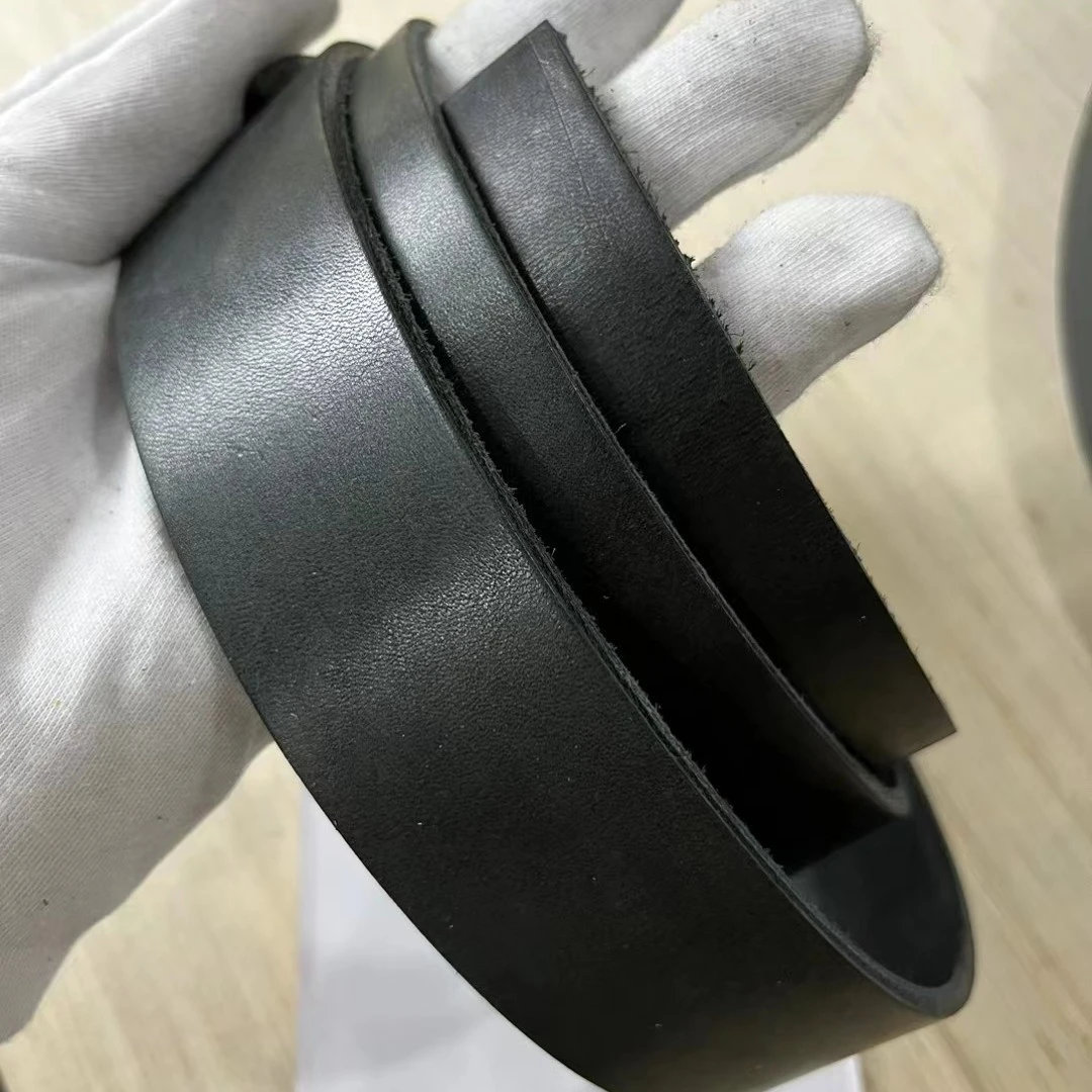 黑色马缰皮带条意大利马缰革光面植鞣革头层进口牛皮DIY手工皮带
